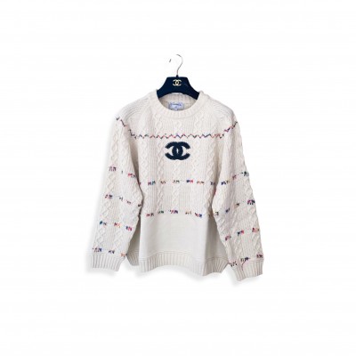 CHANE STAND-COLLAR CABLE KNIT PULLOVER LONG-SLEEVED SWEATER 